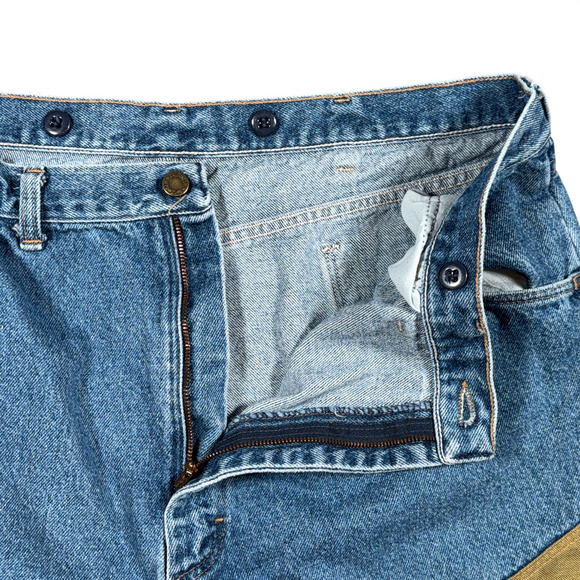 Vintage Wrangler Jeans Mens 39x30 Blue Rugged Wear Canvas Double Knee USA 90s - Picture 4 of 11